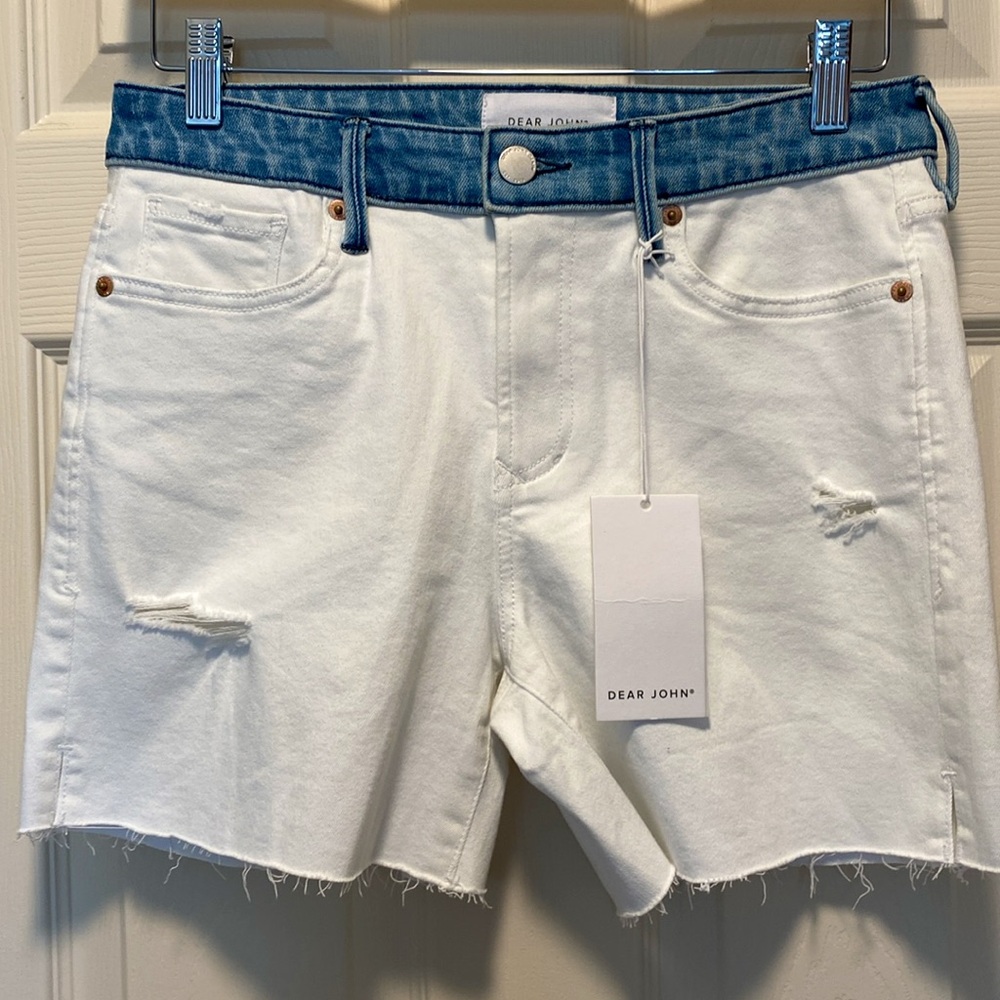NWT Dear John Julian White Denim Shorts